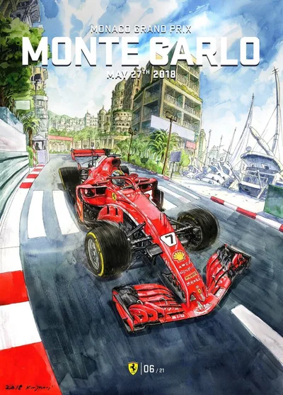 Постер F1 Ferrari Monaco Grand Prix Monte Carlo
