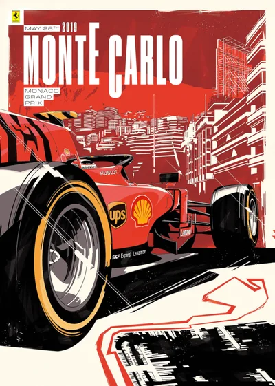 Постер F1 Ferrari Monte Carlo