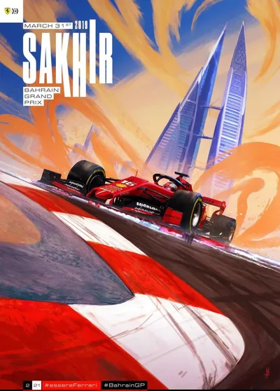 Постер F1 Ferrari Sakhir