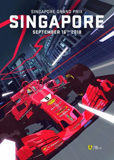 Постер F1 Ferrari Singapore